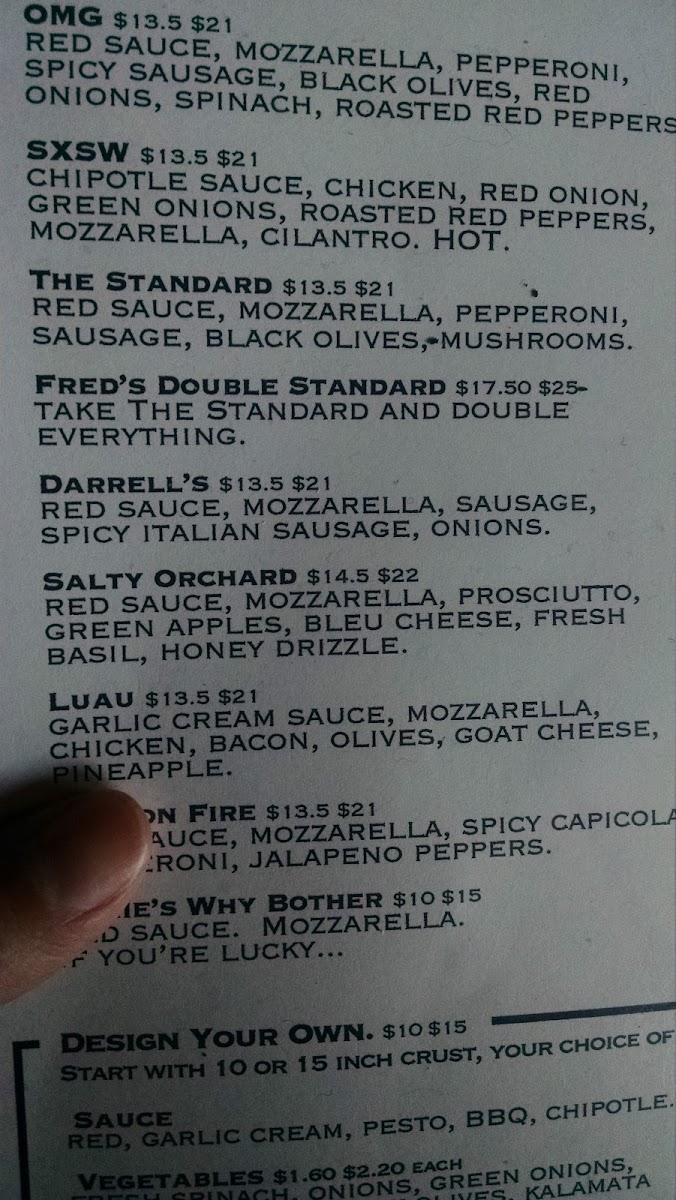Menu - The Toad House photo 3